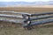 Traditional zigzag fence protecting a pasture in Buryatia. Tunkinskaya valley