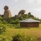 Traditionally built house structure in a rural area