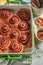 Traditionally cinnamon buns as swedish classic dessert