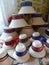 Traditionals small hats exposed to pyramid of the region of the Maramures in Romania.