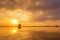 Traditionnal Thai long tail boat at sunset