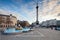 Trafalgar Square and Nelson\'s Column in the evening