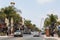 Traffic Along Avenida Revolucion with Monumental Arch in Tijuana, Mexico