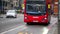 Traffic along Euston Road including a red London Double Decker Bus