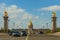 Traffic on the Bridge in Front of the Esplanade Invalides