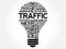 TRAFFIC bulb word cloud collage