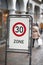 Traffic calmed zone with speed limit to 30 km h in Goslar in Germany