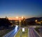 Traffic circle by night