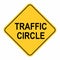 Traffic circle road sign