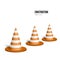Traffic cone. Construction concept. Vector illustration isolated on white background
