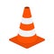 Traffic cone, equipment for safety, road. Cartoon flat style. Vector