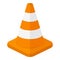 Traffic Cone Flat Icon Isolated on White