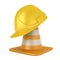 Traffic cone and hardhat