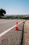 Traffic cone on the highway