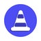 Traffic cone icon in badge style. One of fire guard collection icon can be used for UI, UX