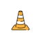 Traffic cone line icon