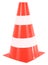 Traffic cone orange white pylon isolated on white background