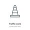 Traffic cone outline vector icon. Thin line black traffic cone icon, flat vector simple element illustration from editable tools