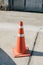 Traffic cone to mark road works or temporary obstruction.