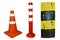 Traffic cone and Traffic Pole and Plastic speed bumps