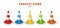 Traffic cones collection. Isometric set of colorful icons for web design isolated on white background. Realistic vector