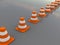 Traffic cones line