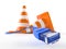 Traffic cones with network cable