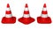 Traffic cones placing. 3D rendering.