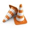 Traffic cones. Road sign. 3D Icon