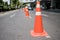 Traffic control cones at side street