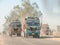 Traffic on a country road in Rajasthan, India