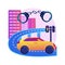 Traffic crime abstract concept vector illustration.