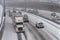 Traffic On Decarie Highway During Snow Storm