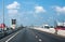 Traffic on elevated roads at Pinklao - Phutthamonthon road, Bangkok, Thailand