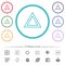 Traffic emergency triangle flat color icons in circle shape outlines