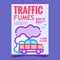 Traffic Fumes, Stop Pollution Promo Banner Vector