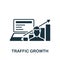 Traffic Growth icon. Monochrome simple Web Design icon for templates, web design and infographics