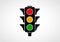 Traffic icon with red, yellow and green signals