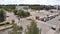 Traffic at the intersection, top view, time lapse. SceneAerial top down view time lapse of road traffic on big