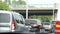 Traffic jam A2 motorway in Germany lower Saxony close to city Mandeburg