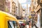 Traffic jam at Avenida Corrientes in downtown Buenos Aires