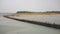 Traffic jam on the bamboo bridge over the Mekong River  time lapse