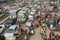 Traffic jam at the central part of the city in Dhaka, Bangladesh.