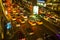 Traffic jam in city centre at night. Bangkok\'s traffic problem getting worse