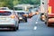 Traffic jam or collapse on autostrada motorway road