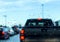Traffic jam seen through car windshield