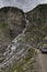 Traffic Jam on Waterfall enroute Manali Kaza Road, Himachal Pradesh , India