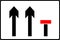 Traffic lanes reduced sign