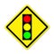 Traffic light ahead warning sign