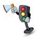 Traffic light character cartoon with megaphone. Design vector